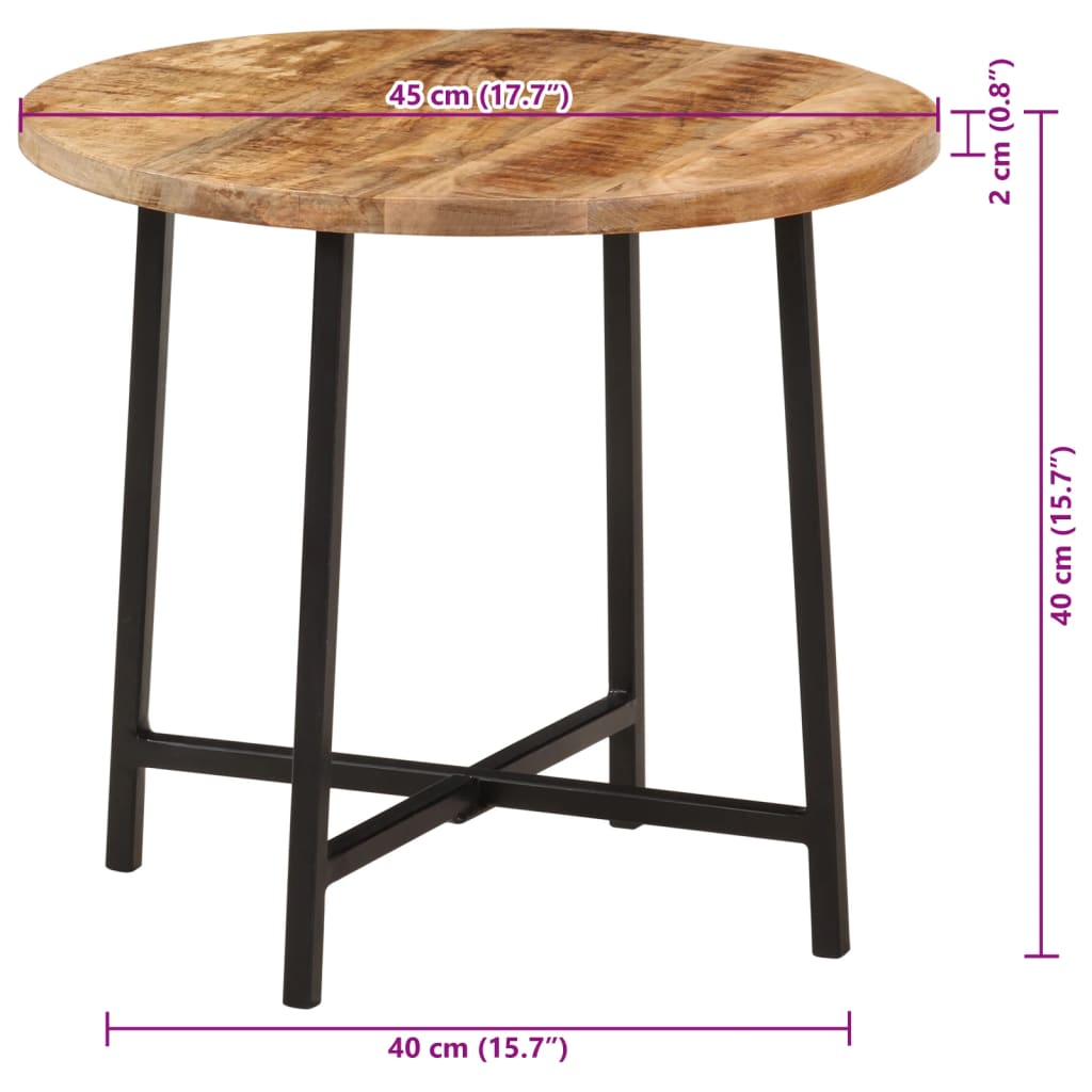 Salontafel 45x45x40 cm massief mangohout en ijzer is nu te koop bij PeponiXL, paradijselijk wonen!