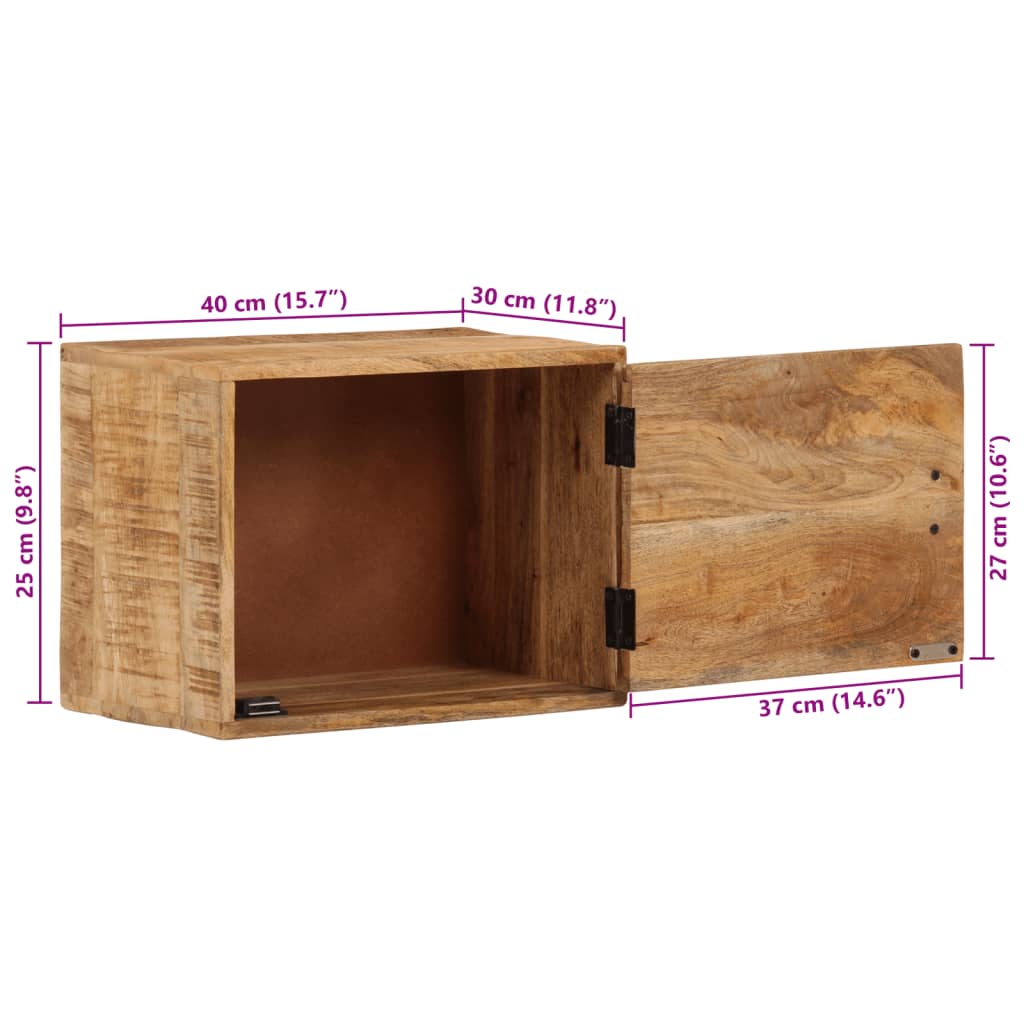 Nachtkastje wandgemonteerd 40x30x25 cm massief mangohout is nu te koop bij PeponiXL, paradijselijk wonen!