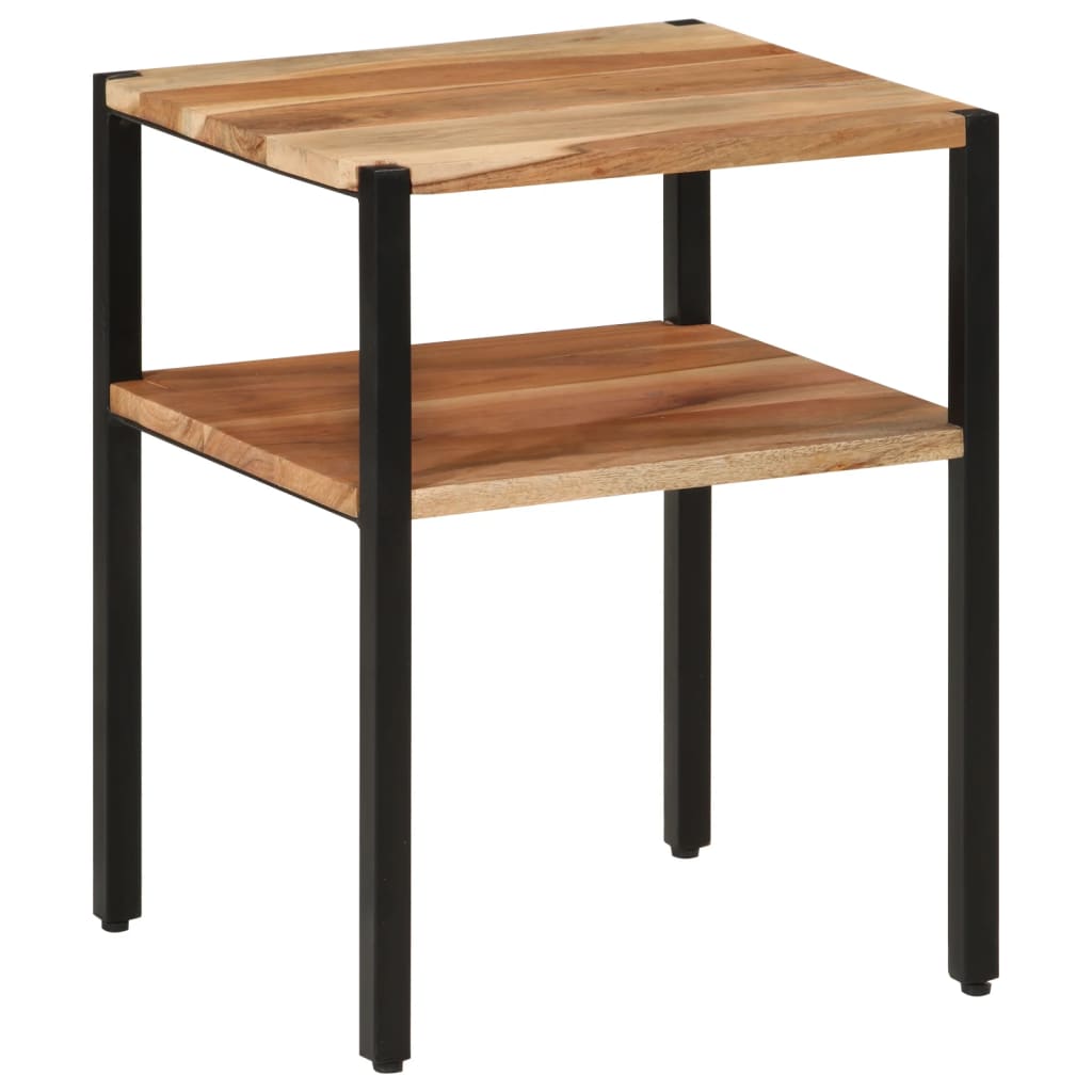 Bijzettafel 35x35x45 cm massief acaciahout en ijzer is nu te koop bij PeponiXL, paradijselijk wonen!