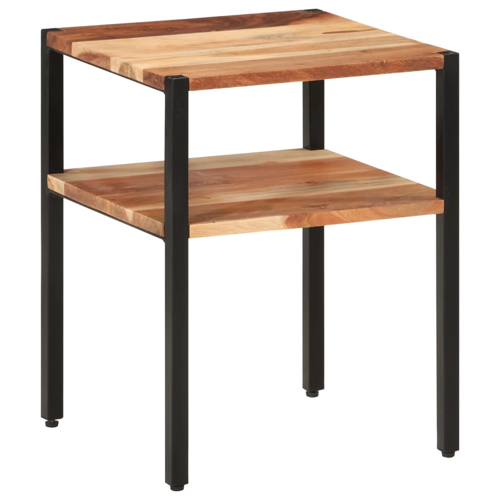 Bijzettafel 35x35x45 cm massief acaciahout en ijzer is nu te koop bij PeponiXL, paradijselijk wonen!