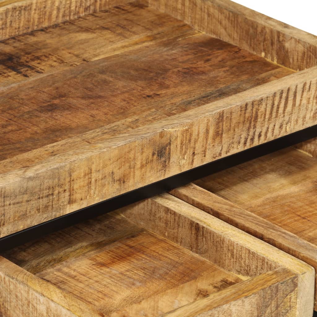 3-delige Salontafelset massief ruw mangohout en ijzer is nu te koop bij PeponiXL, paradijselijk wonen!