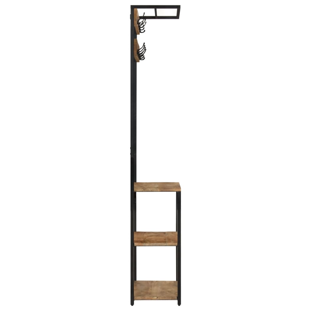 Kapstok met schoenenrek 68x30x182 cm massief ruw mangohout is nu te koop bij PeponiXL, paradijselijk wonen!