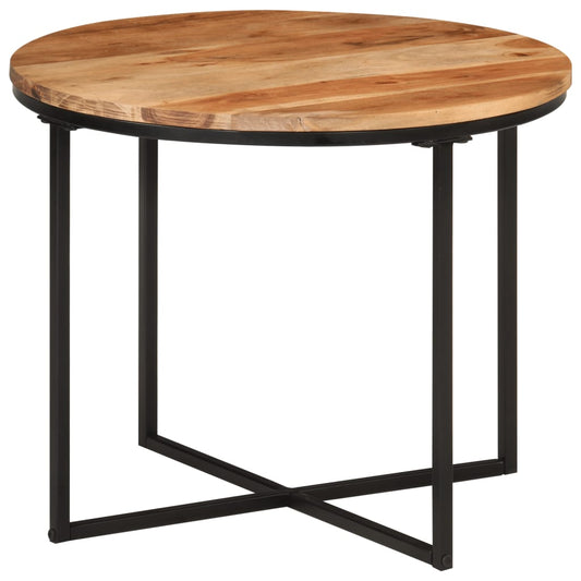 Salontafel 55x55x45 cm massief acaciahout en ijzer is nu te koop bij PeponiXL, paradijselijk wonen!