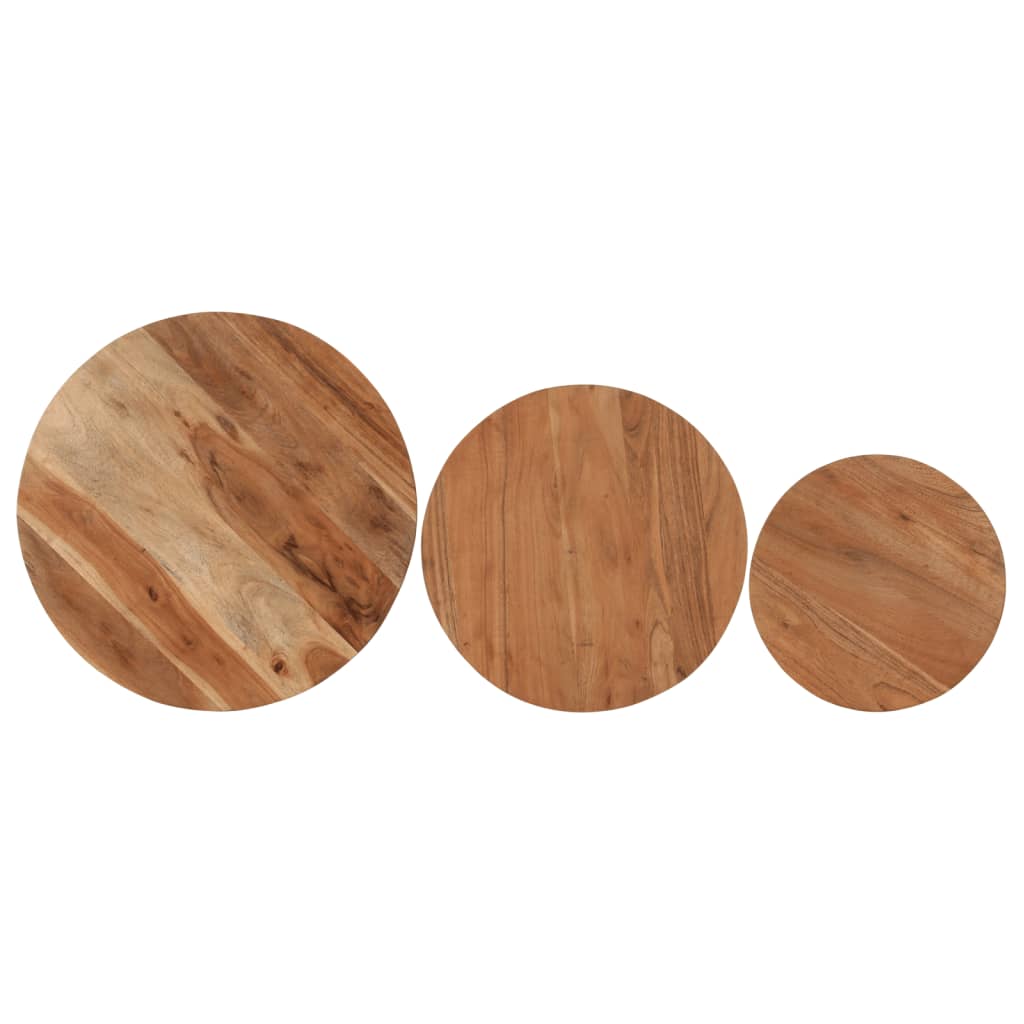 3-delige Salontafelset massief acaciahout en ijzer is nu te koop bij PeponiXL, paradijselijk wonen!