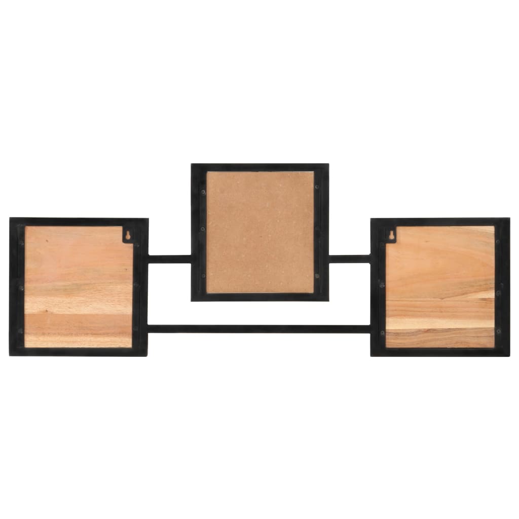 Wandkapstok 90x1x35 cm massief acaciahout en ijzer is nu te koop bij PeponiXL, paradijselijk wonen!