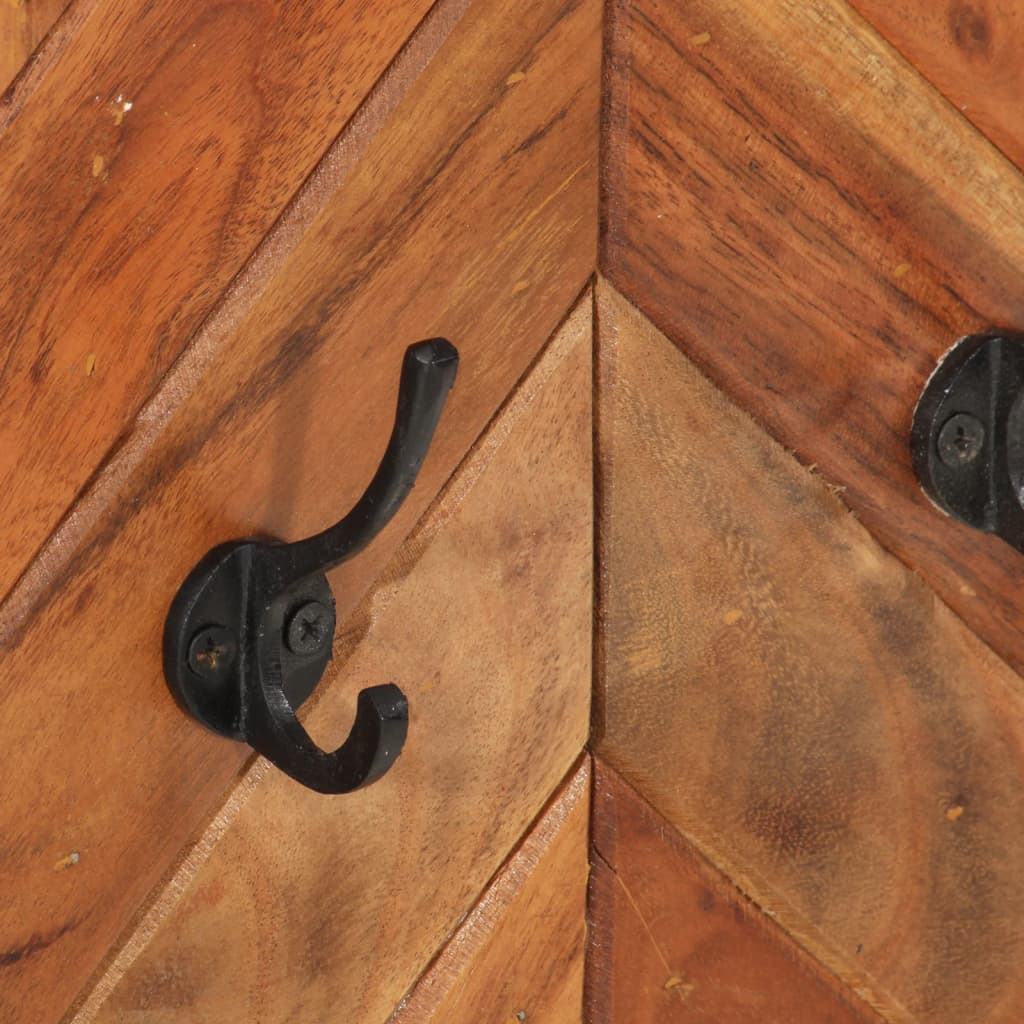 Wandkapstok 90x1x35 cm massief acaciahout en ijzer is nu te koop bij PeponiXL, paradijselijk wonen!