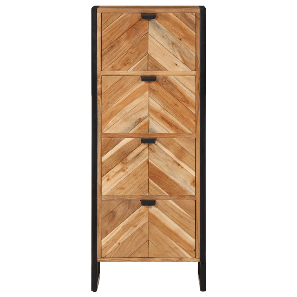 Badkamerkast 40x30x100 cm massief acaciahout en ijzer is nu te koop bij PeponiXL, paradijselijk wonen!