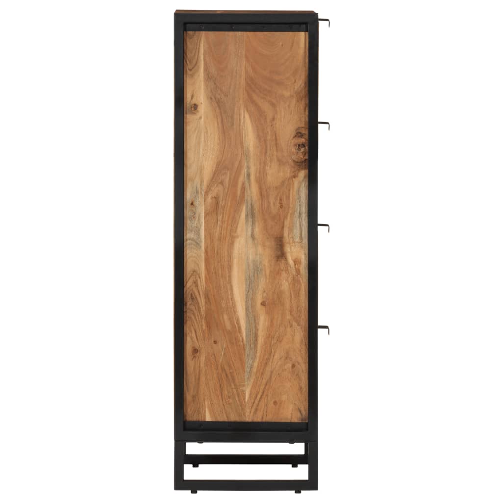 Badkamerkast 40x30x100 cm massief acaciahout en ijzer is nu te koop bij PeponiXL, paradijselijk wonen!