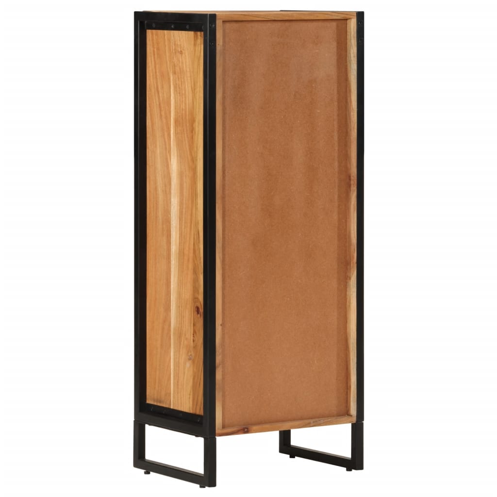 Badkamerkast 40x30x100 cm massief acaciahout en ijzer is nu te koop bij PeponiXL, paradijselijk wonen!