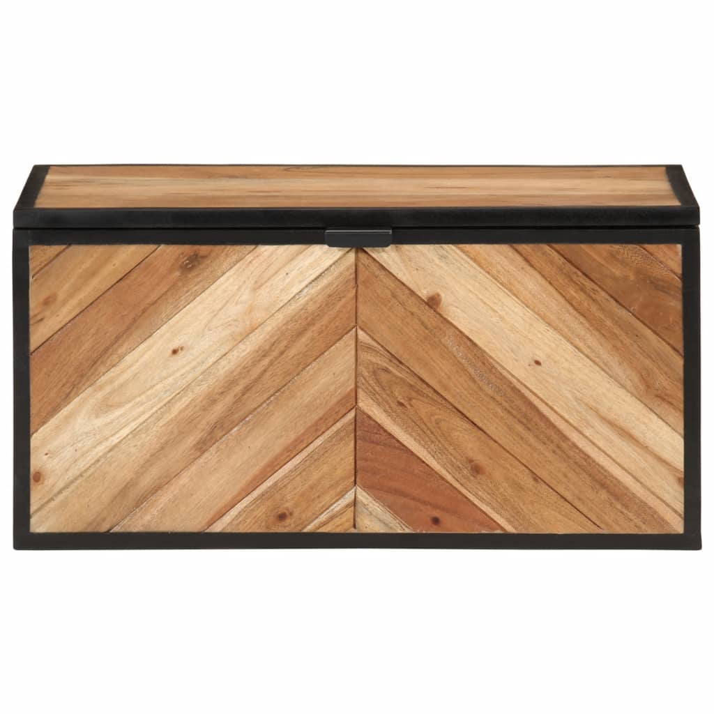 Opbergbox 60x30x30 cm massief acaciahout en ijzer is nu te koop bij PeponiXL, paradijselijk wonen!