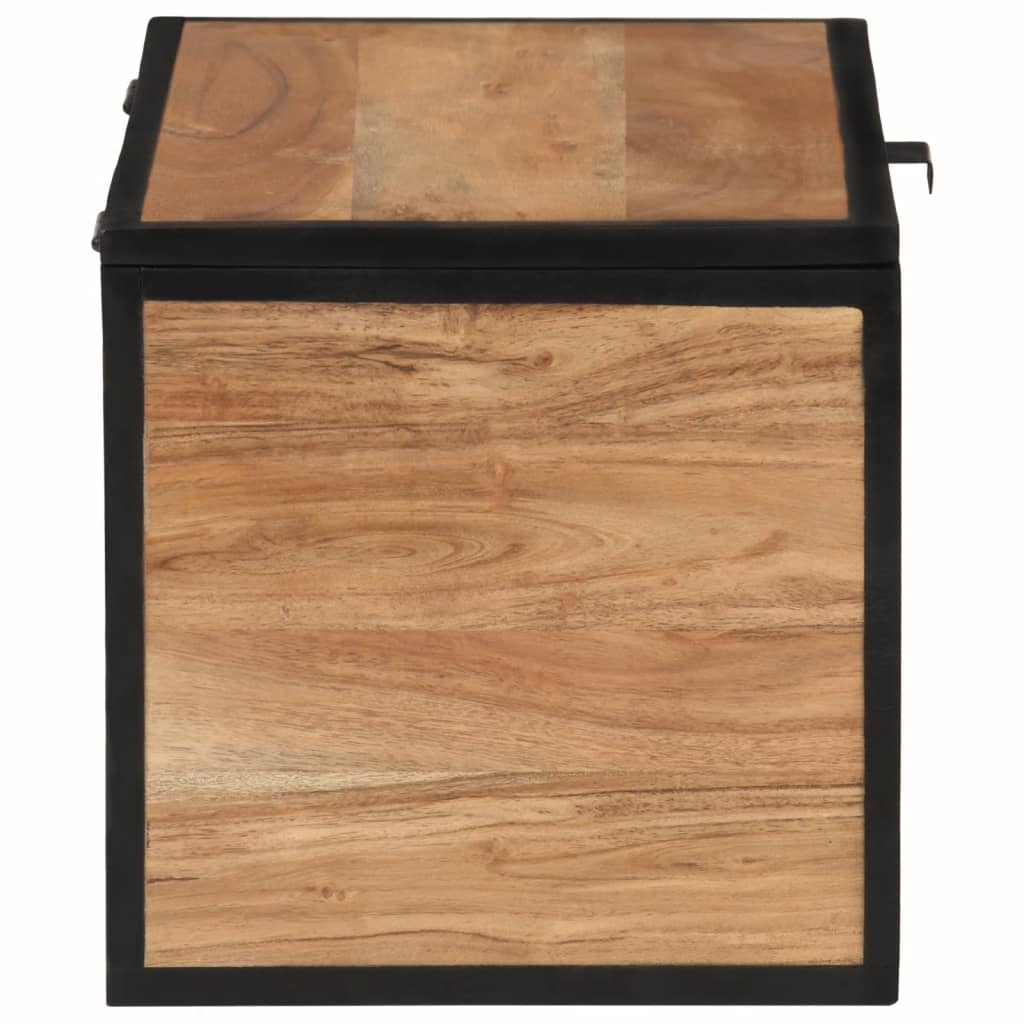 Opbergbox 60x30x30 cm massief acaciahout en ijzer is nu te koop bij PeponiXL, paradijselijk wonen!