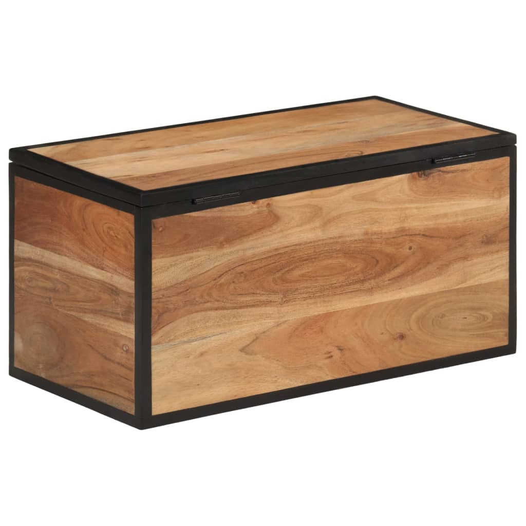 Opbergbox 60x30x30 cm massief acaciahout en ijzer is nu te koop bij PeponiXL, paradijselijk wonen!