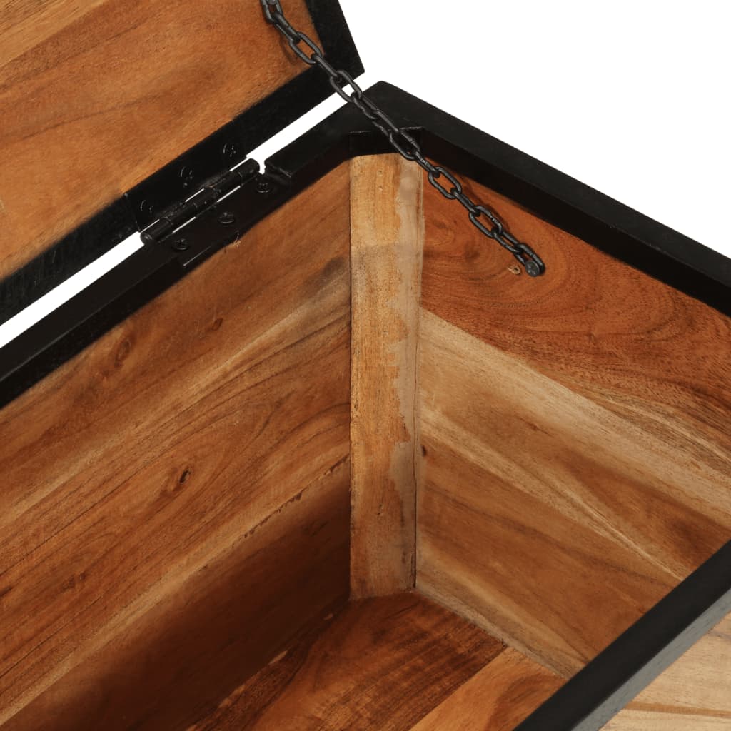 Opbergbox 60x30x30 cm massief acaciahout en ijzer is nu te koop bij PeponiXL, paradijselijk wonen!