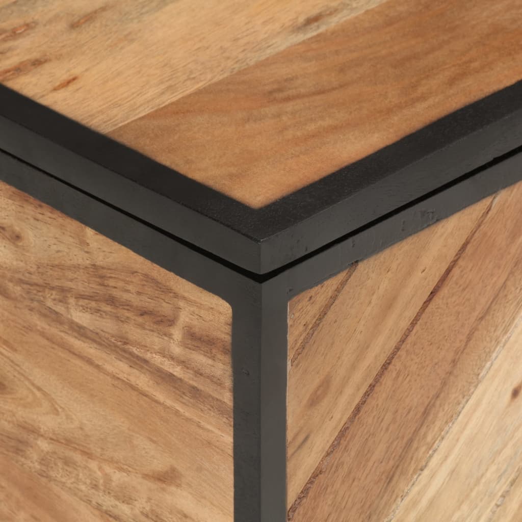Opbergbox 60x30x30 cm massief acaciahout en ijzer is nu te koop bij PeponiXL, paradijselijk wonen!