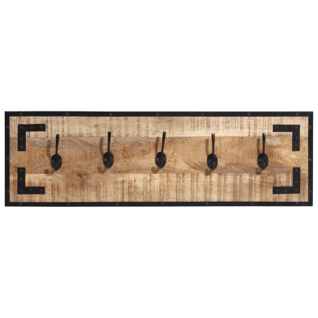 Kapstokken 2 st 80x8x25 cm massief ruw mangohout is nu te koop bij PeponiXL, paradijselijk wonen!