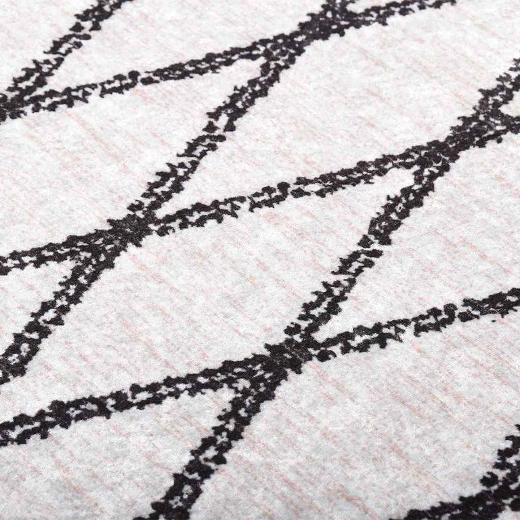 Vloerkleed wasbaar 120x170 cm zwart en wit is nu te koop bij PeponiXL, paradijselijk wonen!
