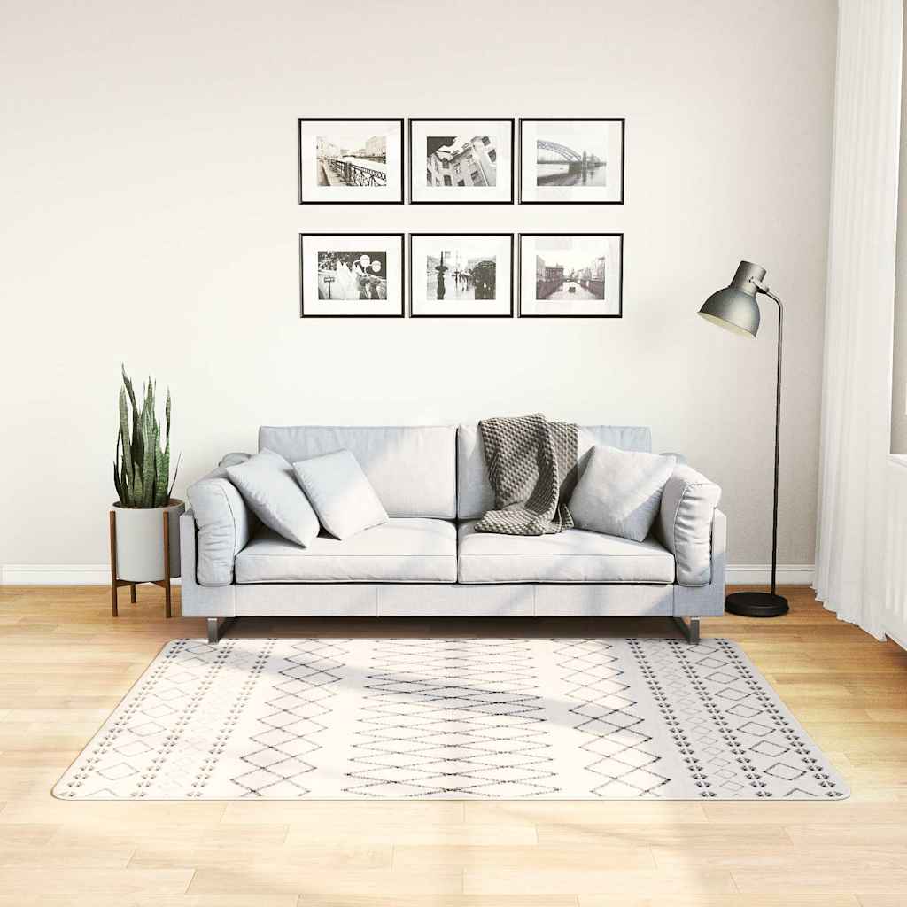 Vloerkleed wasbaar 120x170 cm zwart en wit is nu te koop bij PeponiXL, paradijselijk wonen!