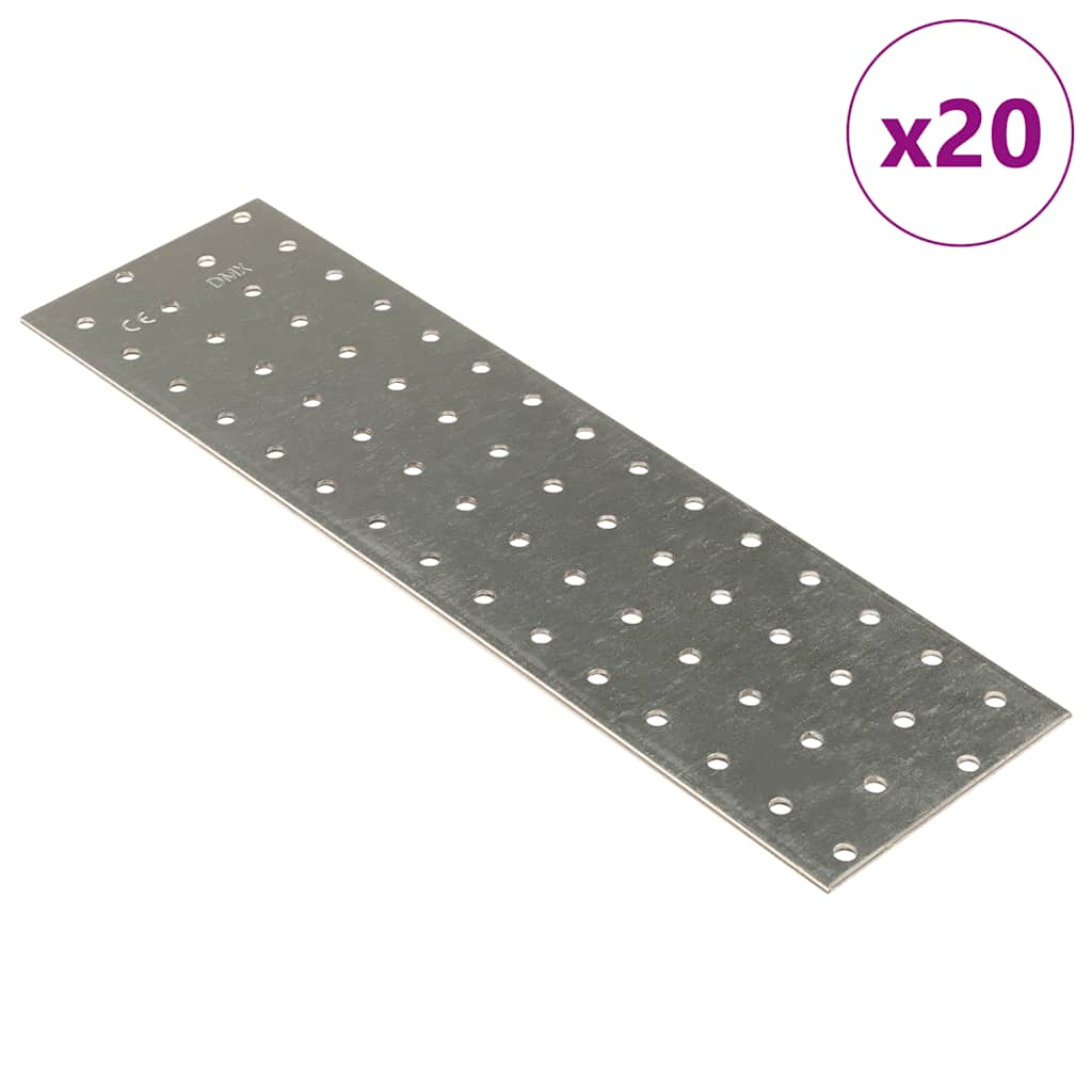 Platen geperforeerd 20 st 2 mm 300x80 mm gegalvaniseerd staal is nu te koop bij PeponiXL, paradijselijk wonen!