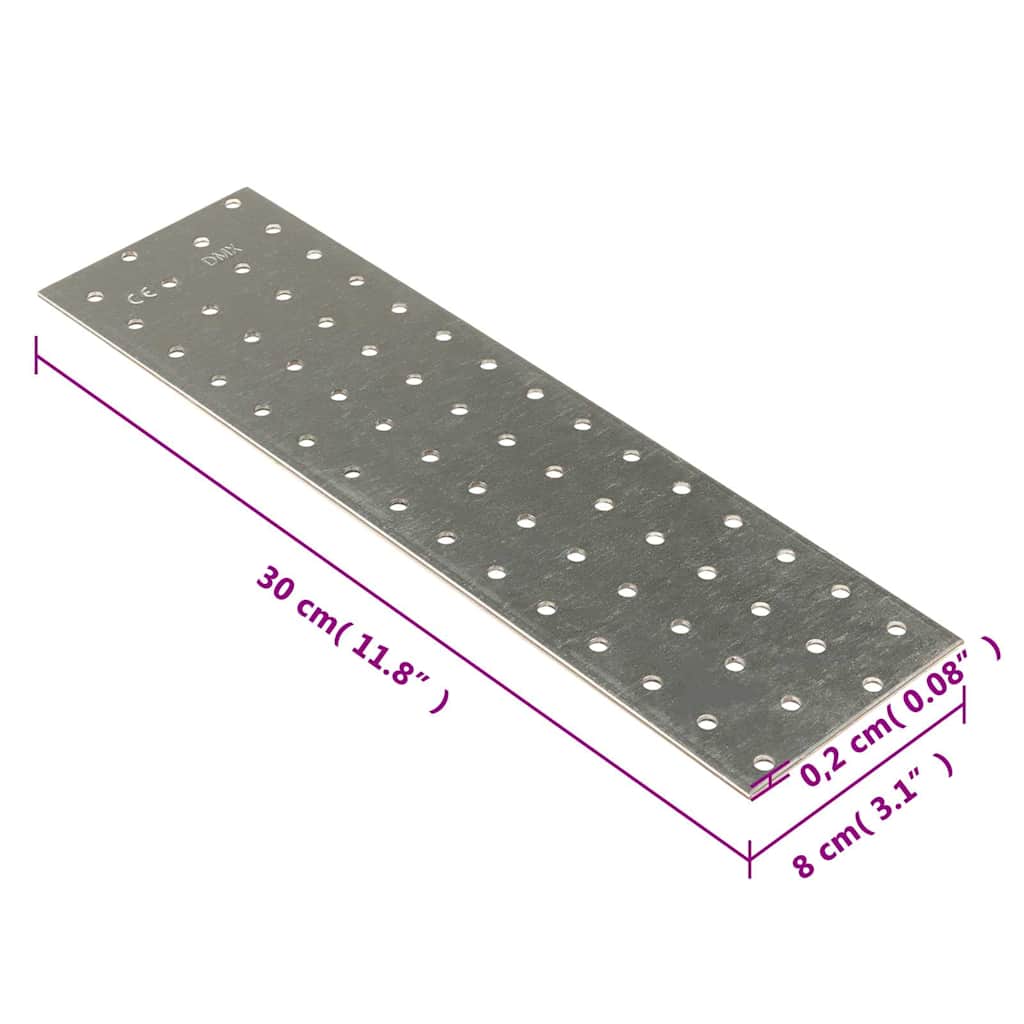Platen geperforeerd 20 st 2 mm 300x80 mm gegalvaniseerd staal is nu te koop bij PeponiXL, paradijselijk wonen!