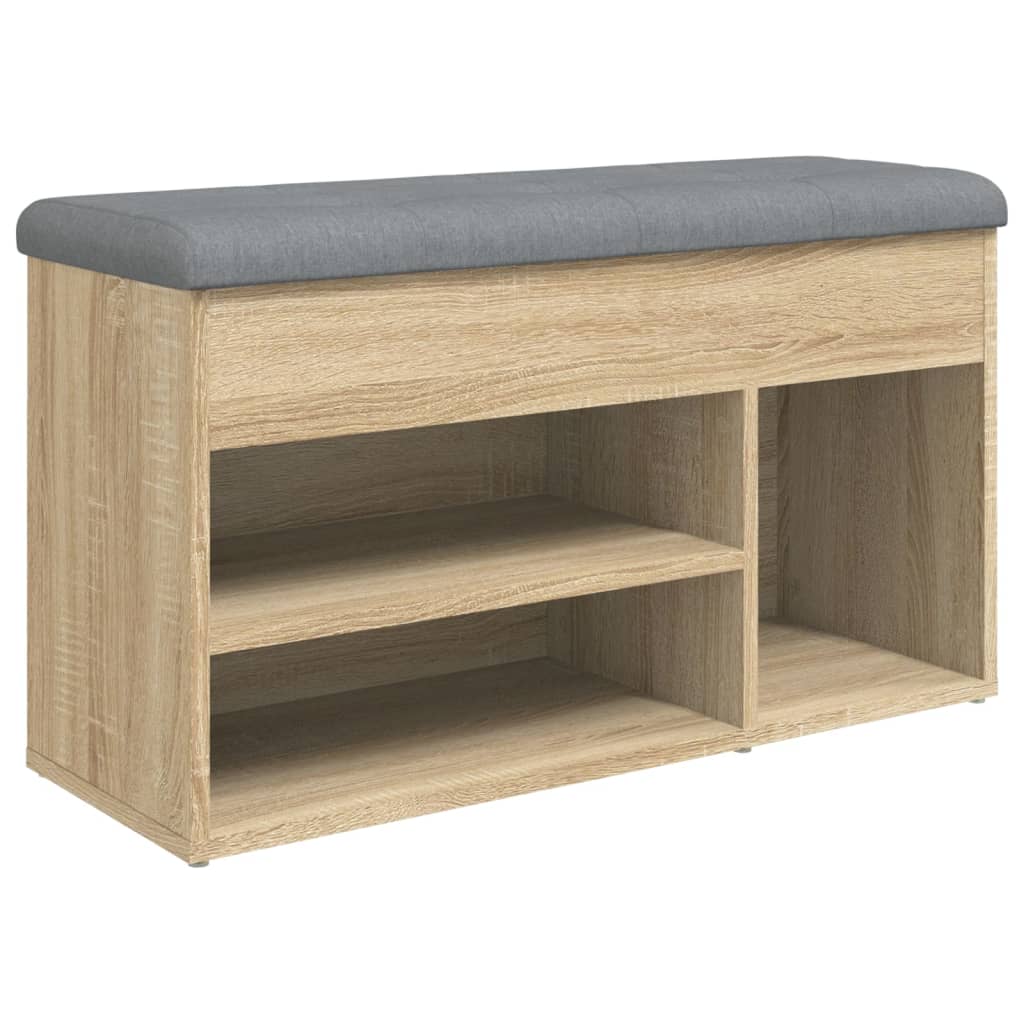 Schoenenbank 82x32x45,5 cm bewerkt hout sonoma eikenkleurig is nu te koop bij PeponiXL, paradijselijk wonen!