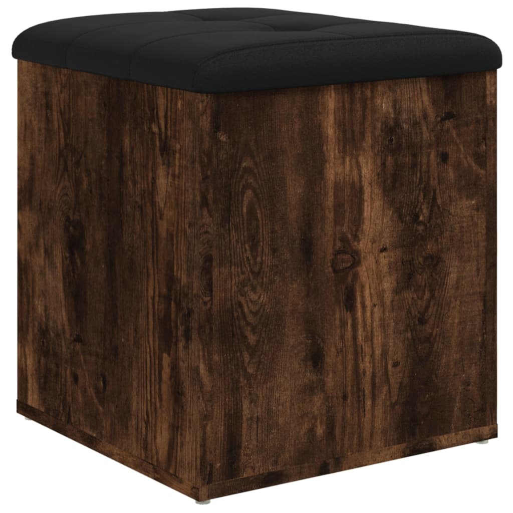 Opbergbankje 42x42x45 cm bewerkt hout gerookt eikenkleurig is nu te koop bij PeponiXL, paradijselijk wonen!