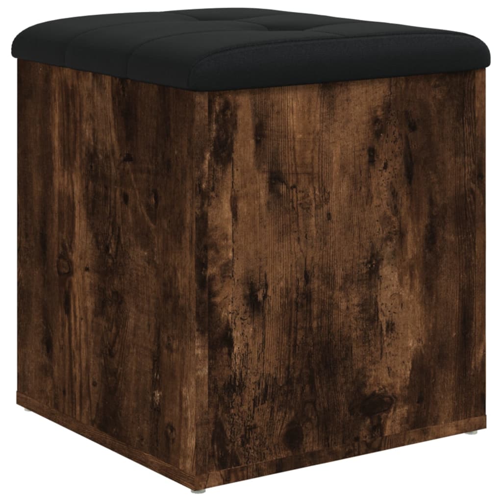 Opbergbankje 42x42x45 cm bewerkt hout gerookt eikenkleurig is nu te koop bij PeponiXL, paradijselijk wonen!