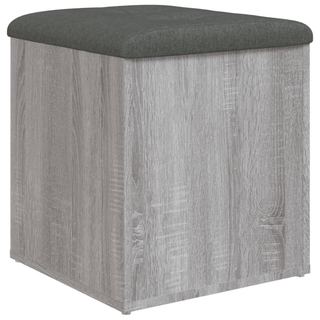Opbergbankje 42x42x45 cm bewerkt hout grijs sonoma eikenkleurig is nu te koop bij PeponiXL, paradijselijk wonen!