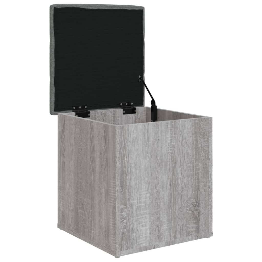 Opbergbankje 42x42x45 cm bewerkt hout grijs sonoma eikenkleurig is nu te koop bij PeponiXL, paradijselijk wonen!