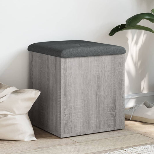 Opbergbankje 42x42x45 cm bewerkt hout grijs sonoma eikenkleurig is nu te koop bij PeponiXL, paradijselijk wonen!