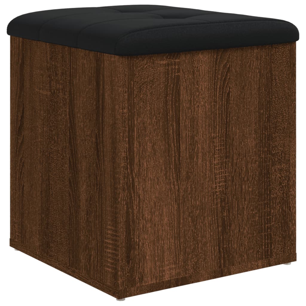 Opbergbankje 42x42x45 cm bewerkt hout bruin eikenkleur is nu te koop bij PeponiXL, paradijselijk wonen!