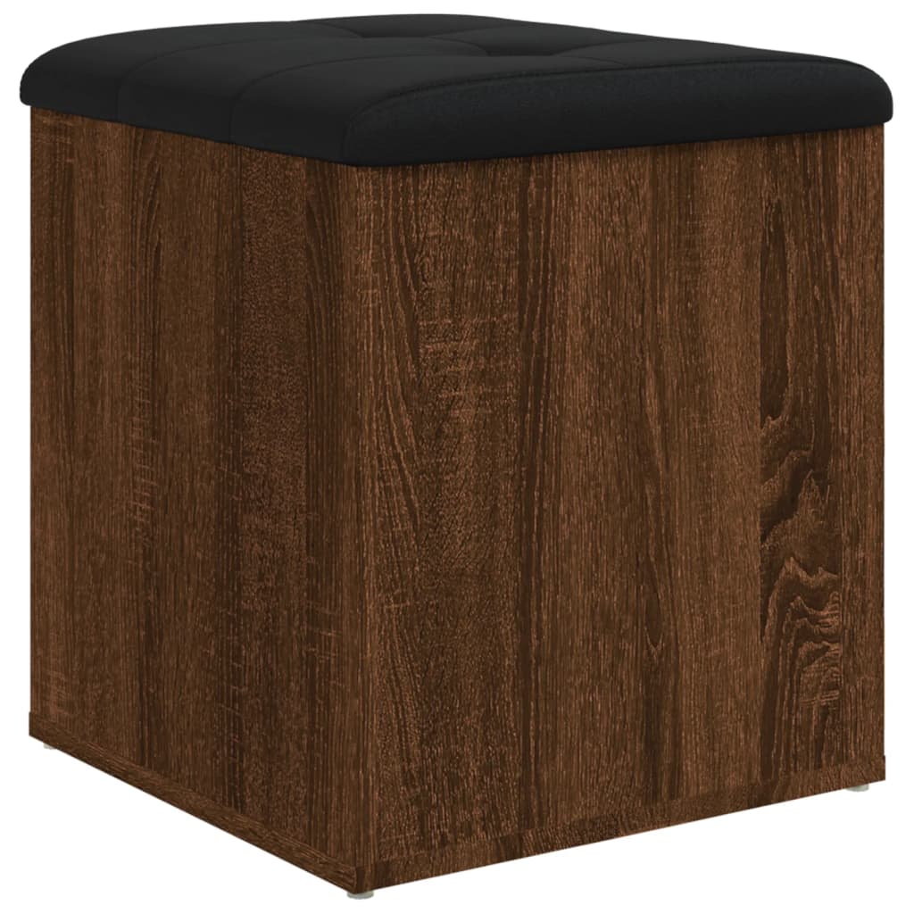 Opbergbankje 42x42x45 cm bewerkt hout bruin eikenkleur is nu te koop bij PeponiXL, paradijselijk wonen!