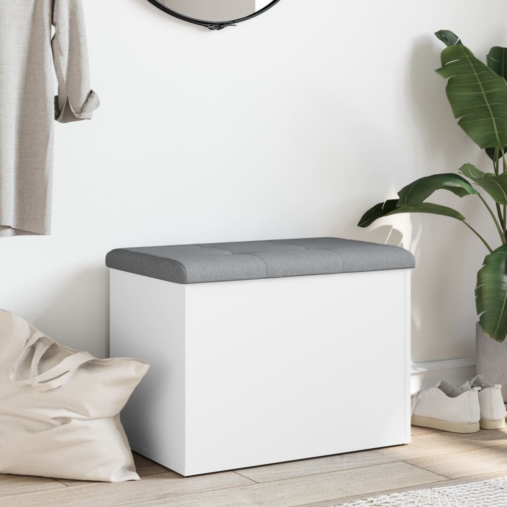 Opbergbank Wit 62x42x45 cm Bewerkt Hout is nu te koop bij PeponiXL, paradijselijk wonen!
