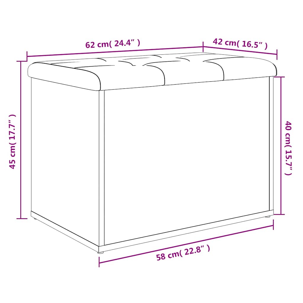 Opbergbank Sonoma Eiken 62x42x45 cm Bewerkt Hout is nu te koop bij PeponiXL, paradijselijk wonen!