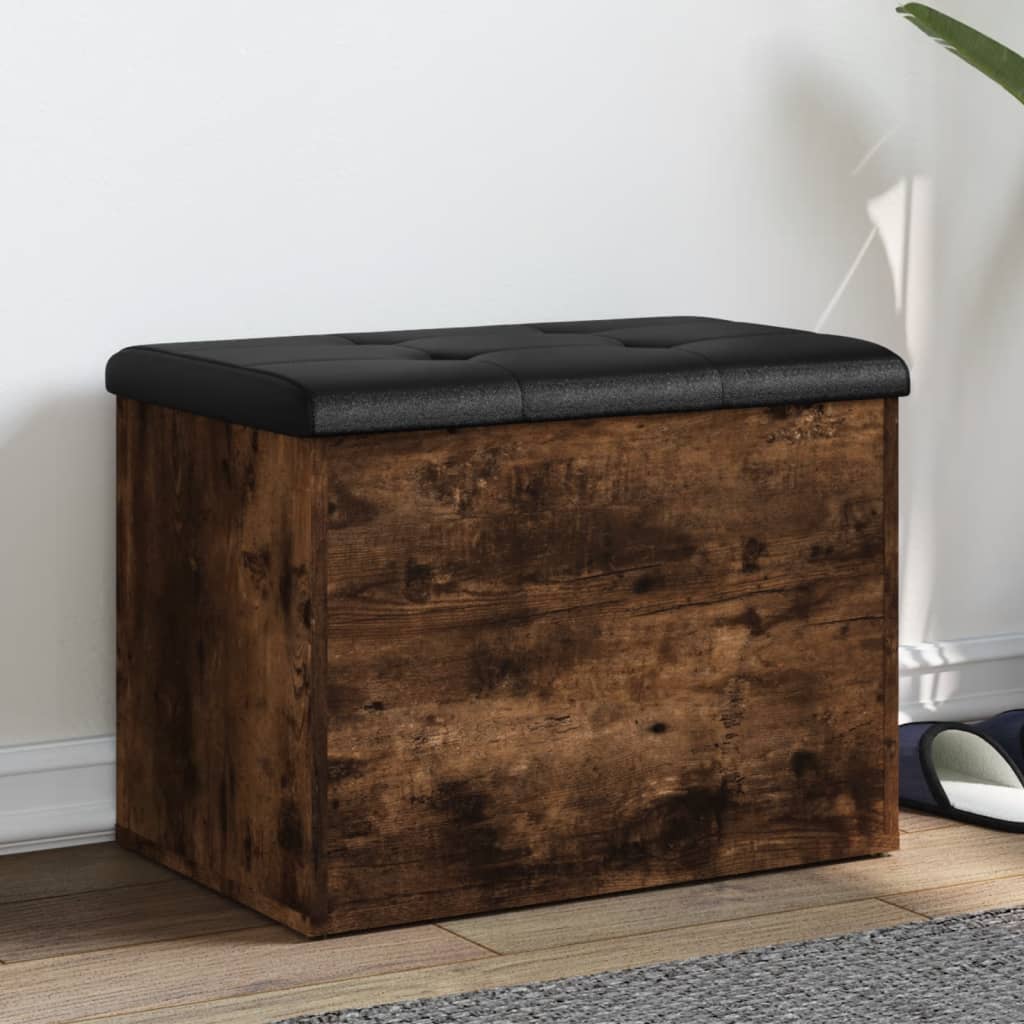Opbergbankje 62x42x45 cm bewerkt hout gerookt eikenkleurig is nu te koop bij PeponiXL, paradijselijk wonen!
