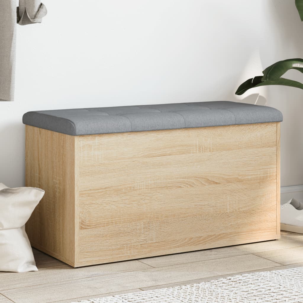 Opbergbank Sonoma eiken 82x42x45 cm bewerkt hout is nu te koop bij PeponiXL, paradijselijk wonen!