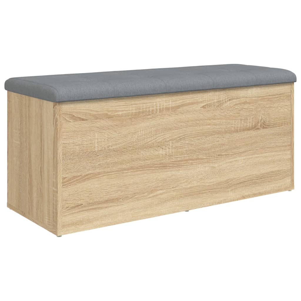 Opbergbank Sonoma eiken 102x42x45 cm bewerkt hout is nu te koop bij PeponiXL, paradijselijk wonen!