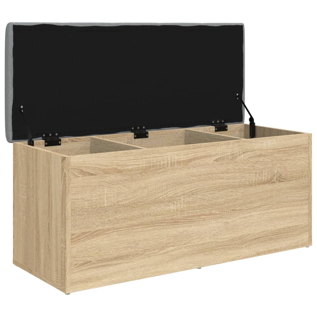 Opbergbank Sonoma eiken 102x42x45 cm bewerkt hout is nu te koop bij PeponiXL, paradijselijk wonen!