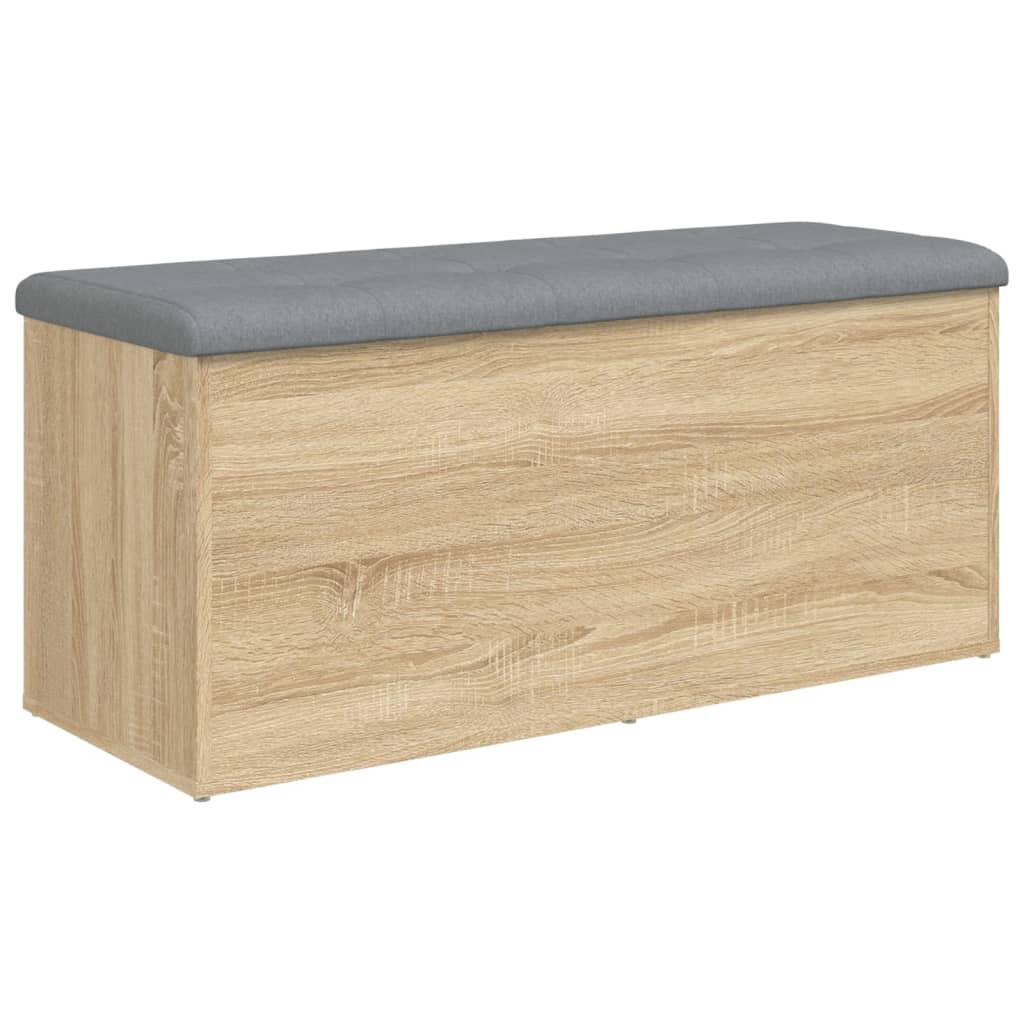 Opbergbank Sonoma eiken 102x42x45 cm bewerkt hout is nu te koop bij PeponiXL, paradijselijk wonen!