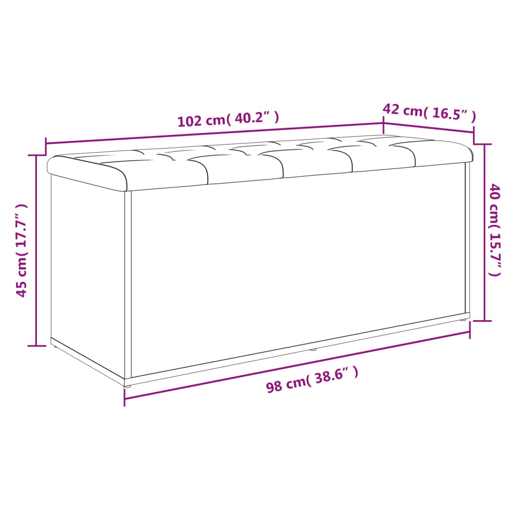 Opbergbankje 102x42x45 cm bewerkt hout betongrijs is nu te koop bij PeponiXL, paradijselijk wonen!