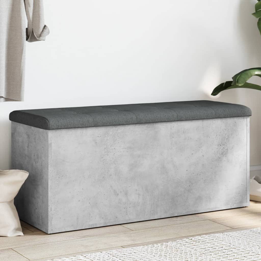 Opbergbankje 102x42x45 cm bewerkt hout betongrijs is nu te koop bij PeponiXL, paradijselijk wonen!