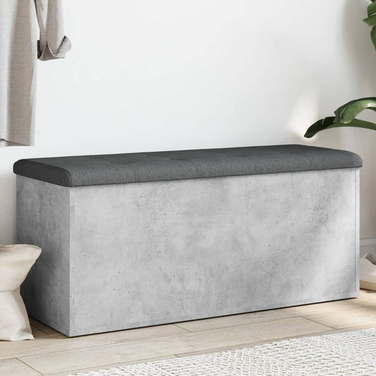 Opbergbankje 102x42x45 cm bewerkt hout betongrijs is nu te koop bij PeponiXL, paradijselijk wonen!
