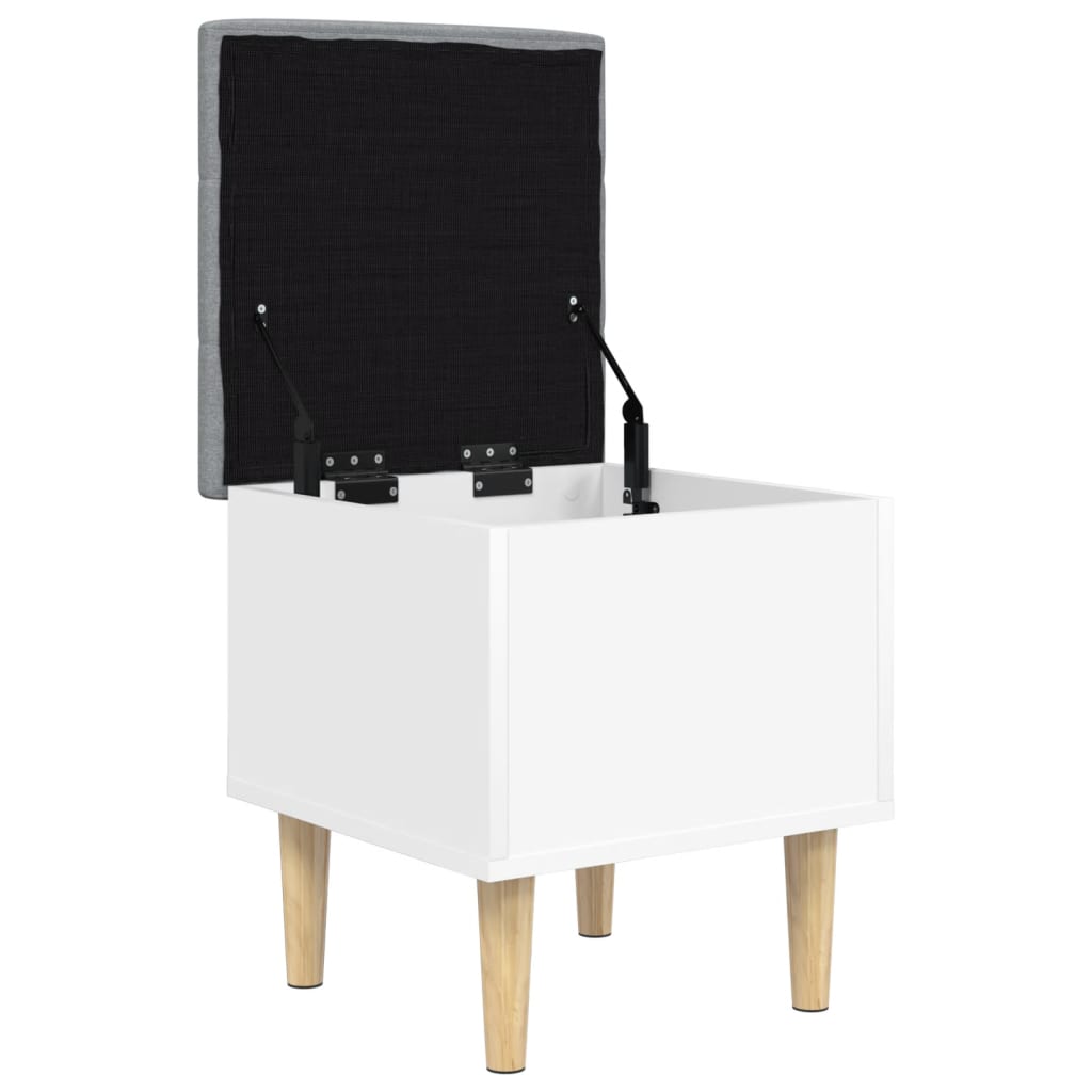 Opbergbankje 42x42x46 cm bewerkt hout wit is nu te koop bij PeponiXL, paradijselijk wonen!