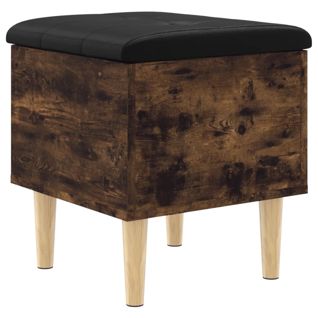 Opbergbankje 42x42x46 cm bewerkt hout gerookt eikenkleurig is nu te koop bij PeponiXL, paradijselijk wonen!