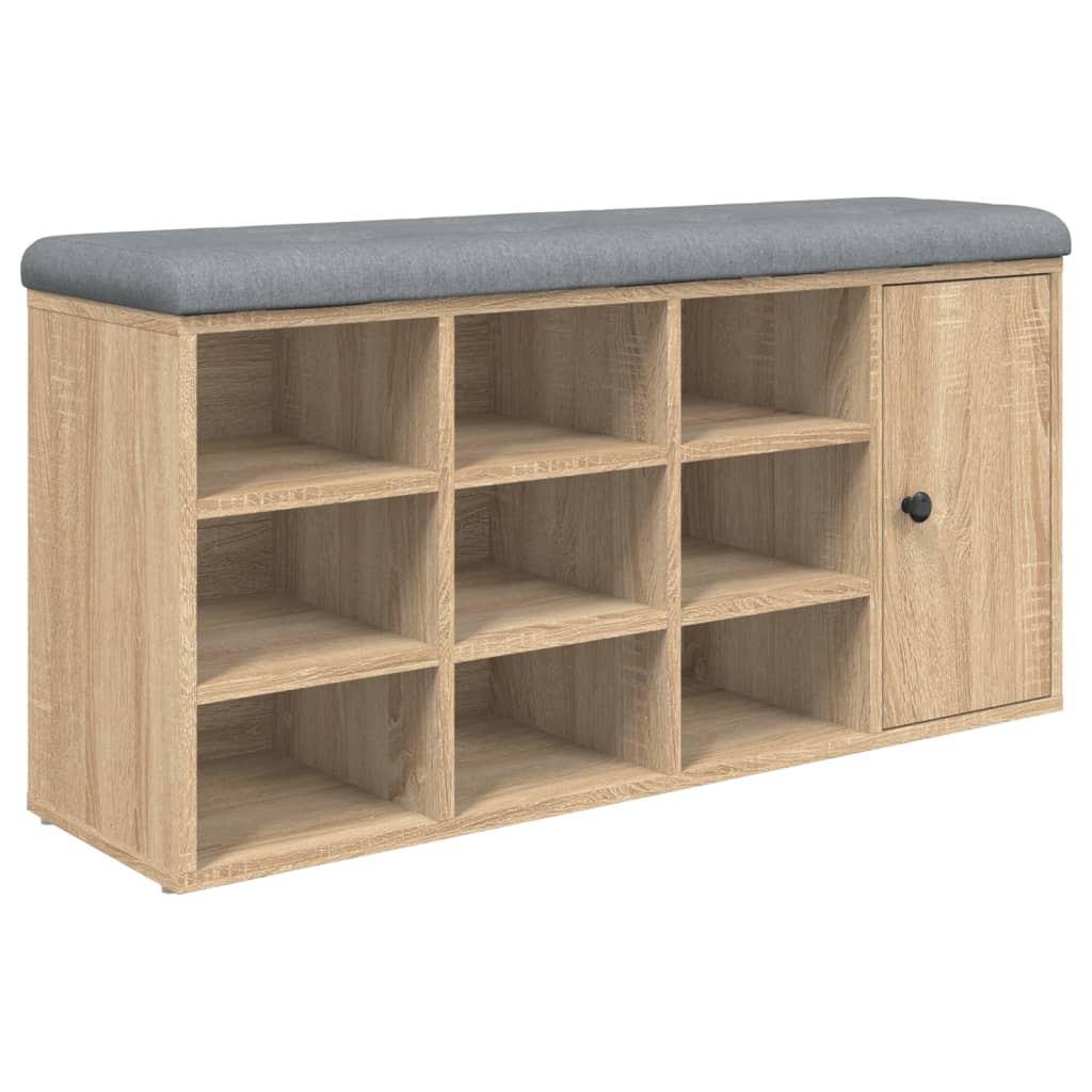 Schoenenbank 102x32x50 cm bewerkt hout sonoma eikenkleurig is nu te koop bij PeponiXL, paradijselijk wonen!