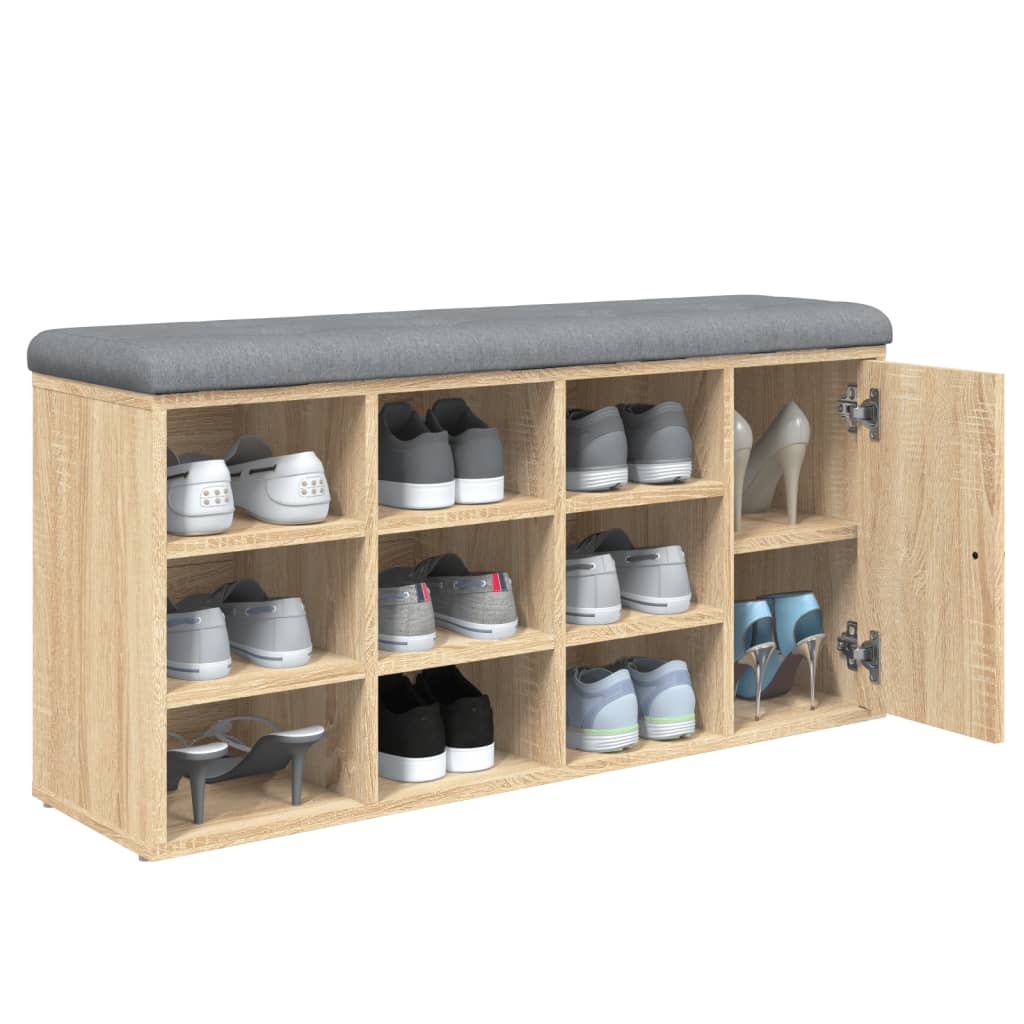 Schoenenbank 102x32x50 cm bewerkt hout sonoma eikenkleurig is nu te koop bij PeponiXL, paradijselijk wonen!