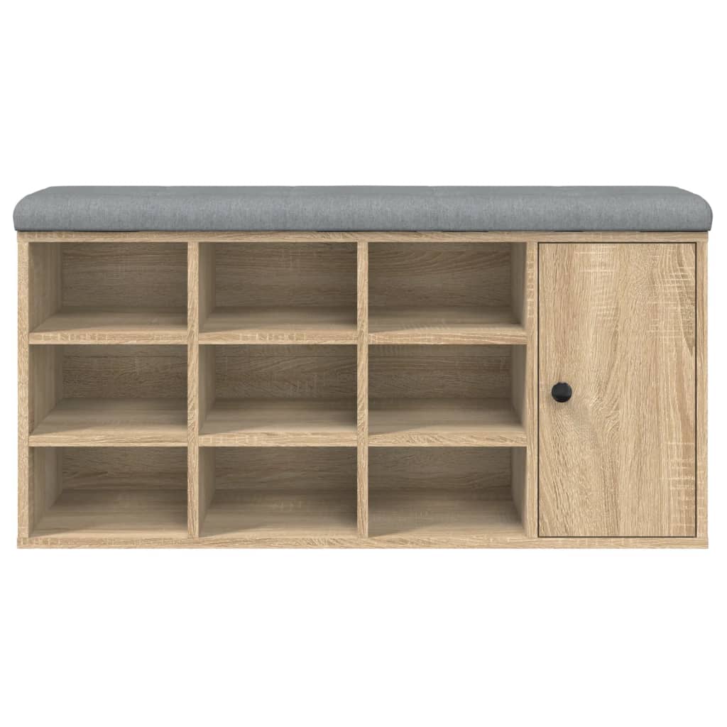 Schoenenbank 102x32x50 cm bewerkt hout sonoma eikenkleurig is nu te koop bij PeponiXL, paradijselijk wonen!