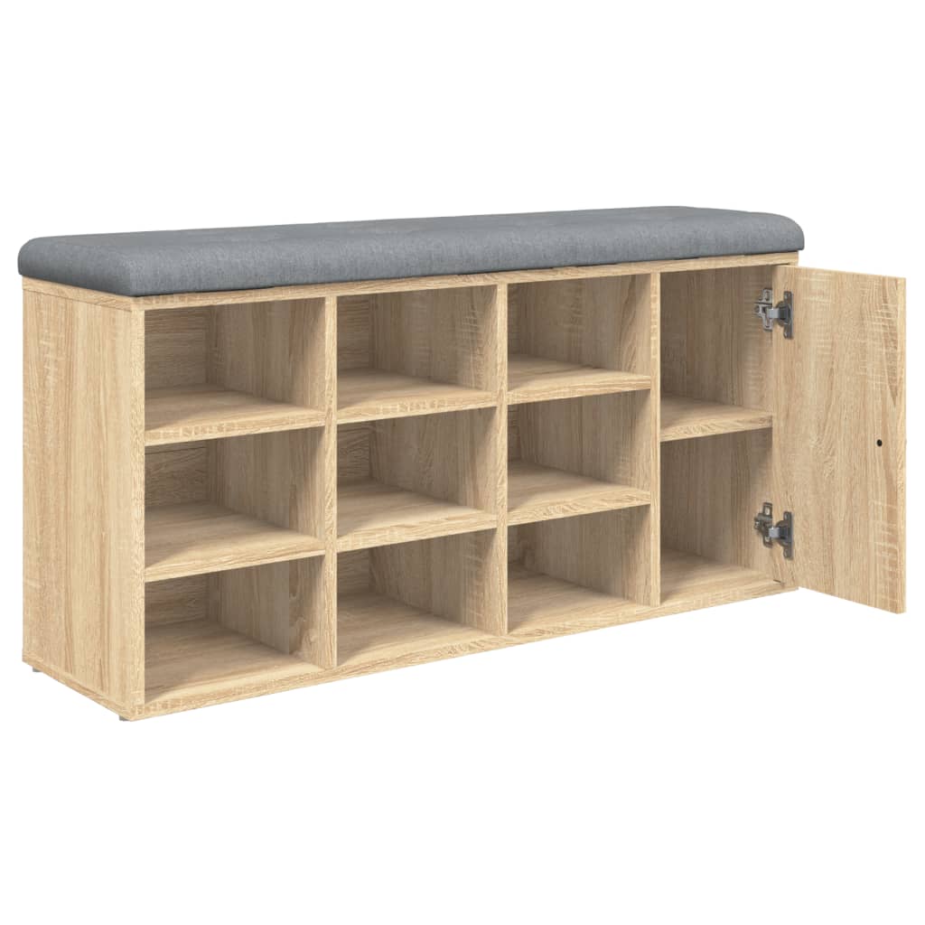 Schoenenbank 102x32x50 cm bewerkt hout sonoma eikenkleurig is nu te koop bij PeponiXL, paradijselijk wonen!