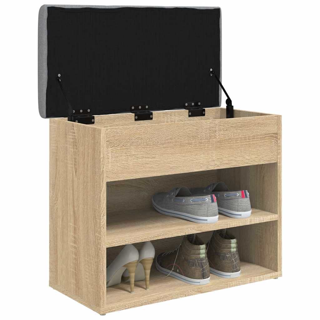 Schoenenbankje 62x32x50 cm bewerkt hout sonoma eikenkleurig is nu te koop bij PeponiXL, paradijselijk wonen!