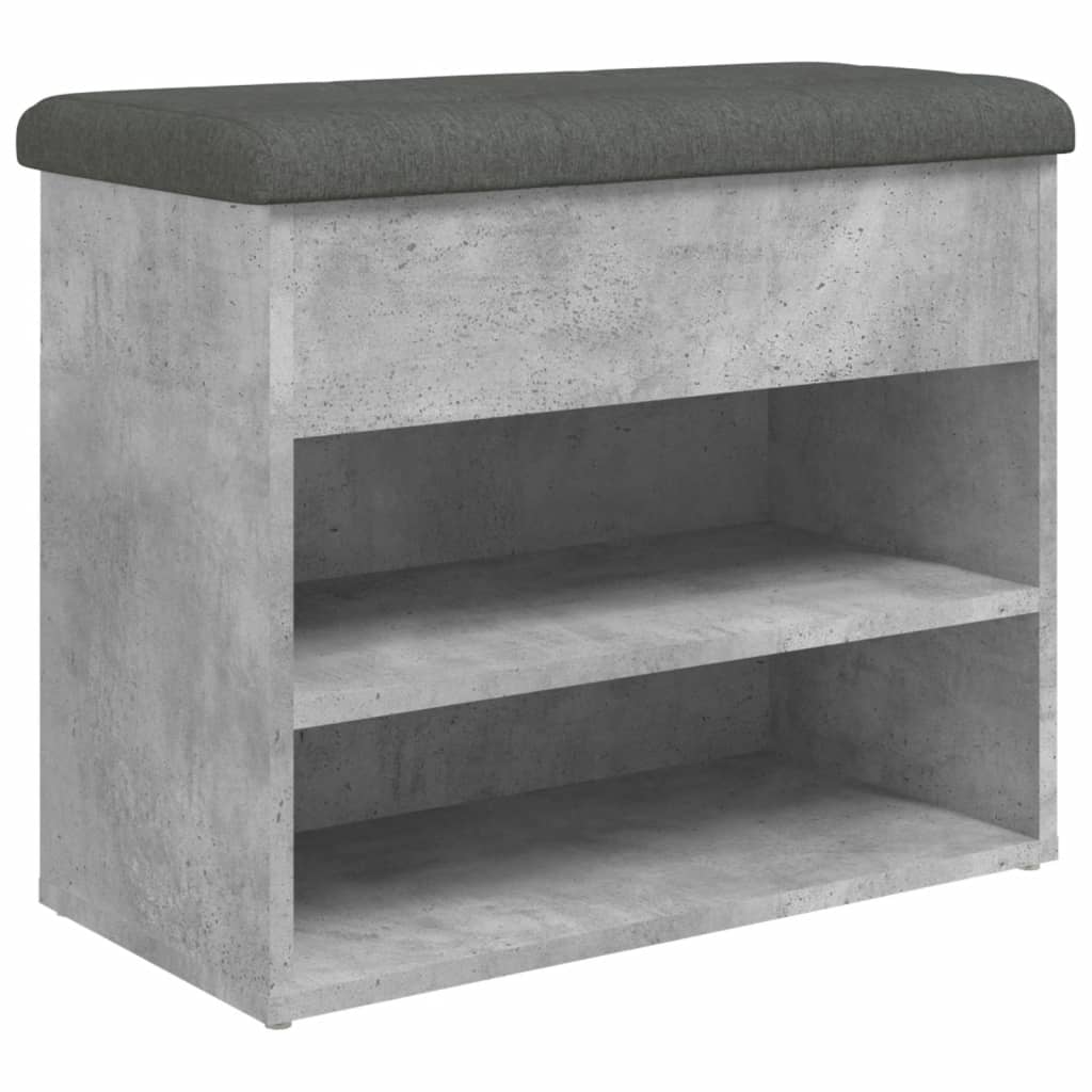 Schoenenbankje 62x32x50 cm bewerkt hout betongrijs is nu te koop bij PeponiXL, paradijselijk wonen!