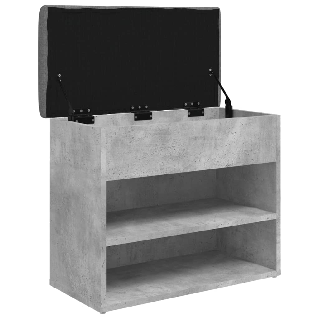 Schoenenbankje 62x32x50 cm bewerkt hout betongrijs is nu te koop bij PeponiXL, paradijselijk wonen!